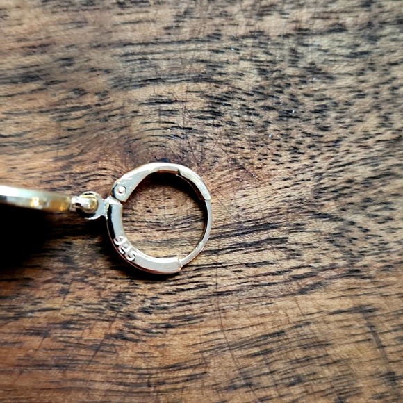 Smiley Hoop Dangle Earrings - Picture 2 of 4